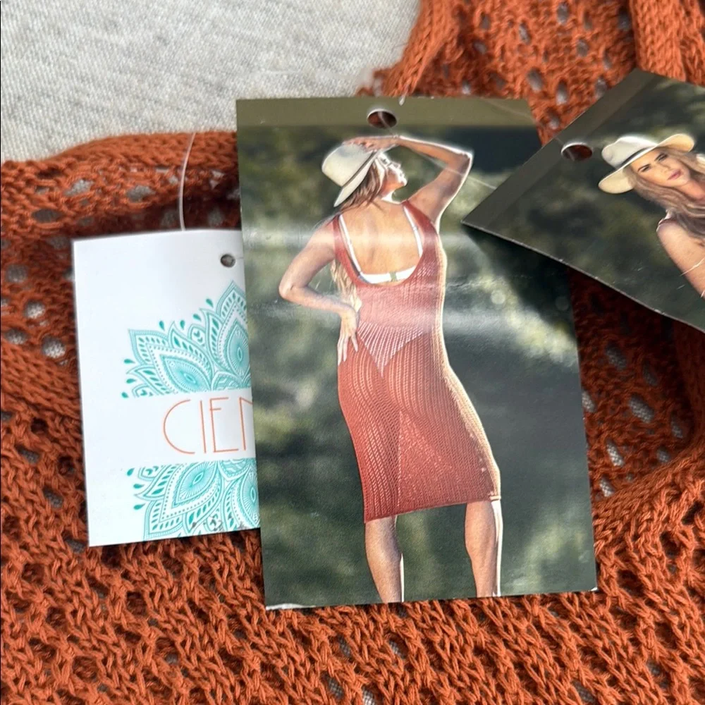 Women's Knit Swim Coverup in Rust brown - Picture 3 of 5